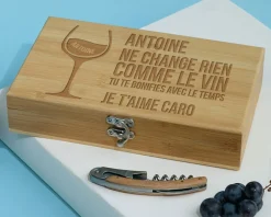 Coffret sommelier personnalisé anniversaire - 5 accessoires - Citation|Cadeaux.com Hot