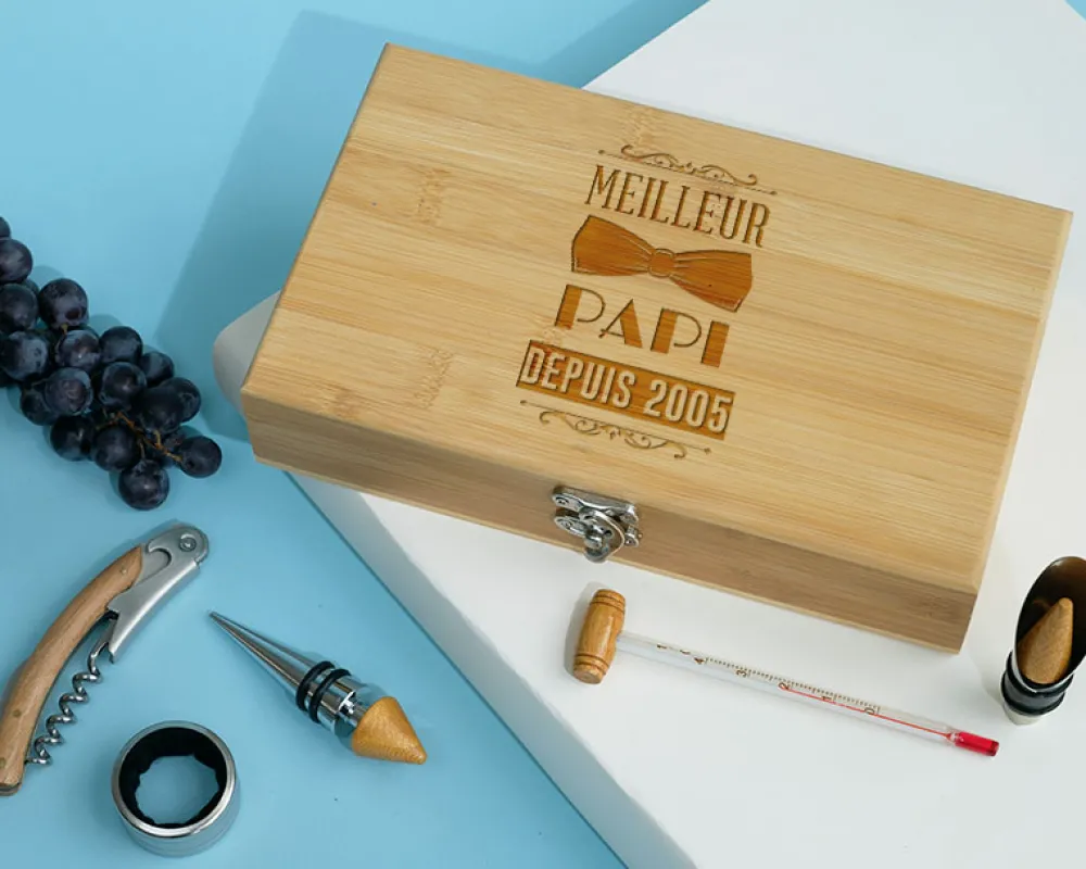 Coffret sommelier personnalisé - 5 accessoires - Meilleur Grand-Père|Cadeaux.com Outlet