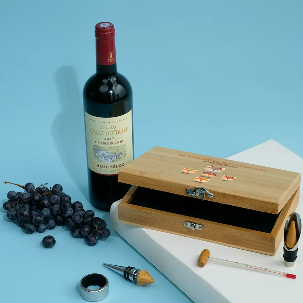 Coffret sommelier personnalisé - 5 accessoires - Papi Renard|Cadeaux.com Clearance
