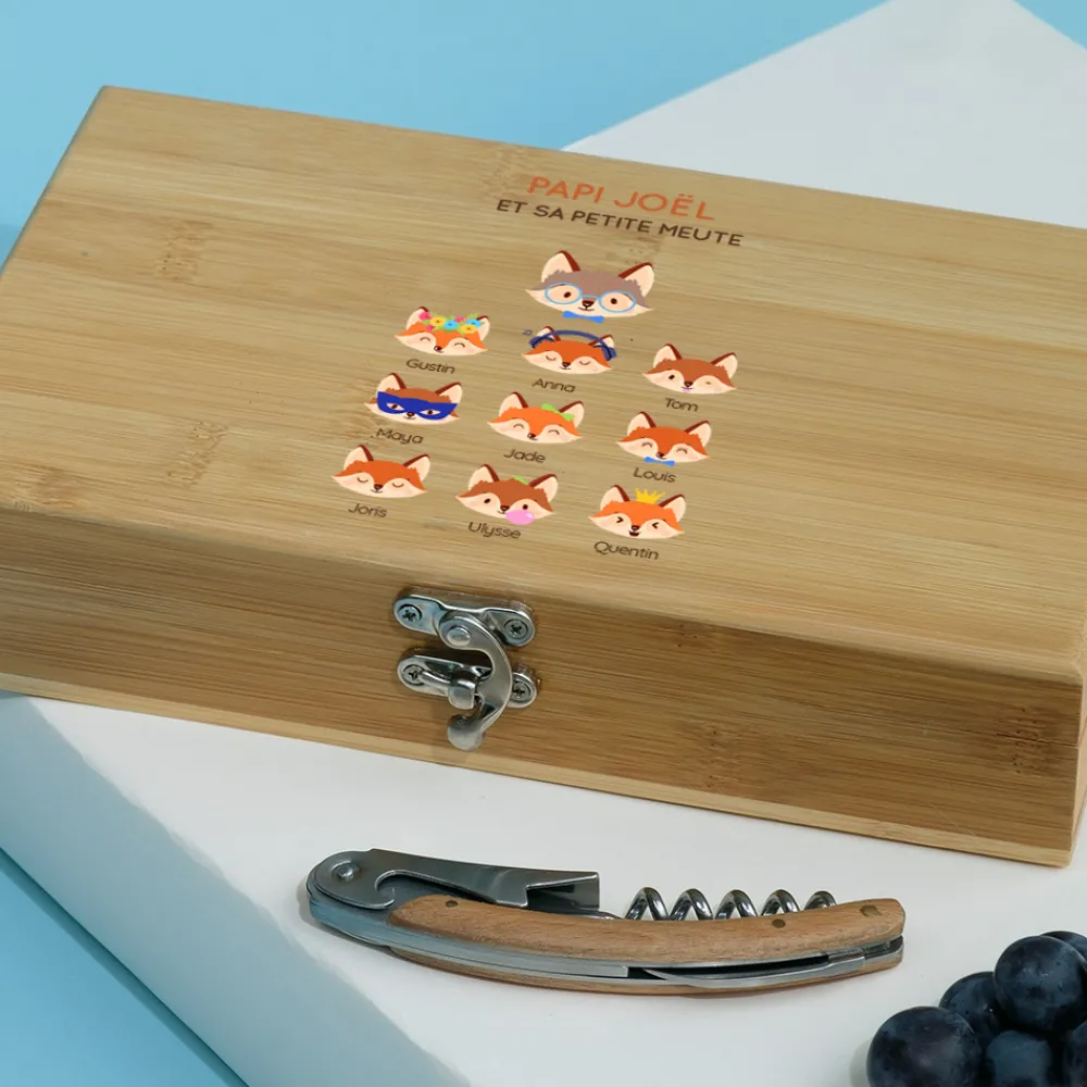 Coffret sommelier personnalisé - 5 accessoires - Papi Renard|Cadeaux.com Clearance