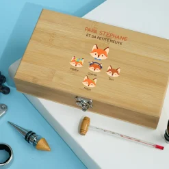 Coffret sommelier personnalisé - 5 accessoires - Papa Renard|Cadeaux.com