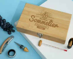 Coffret sommelier personnalisé - 5 accessoires - Sommelier|Cadeaux.com New