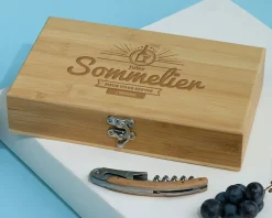 Coffret sommelier personnalisé - 5 accessoires - Sommelier|Cadeaux.com New
