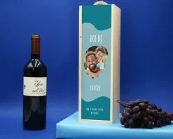 Coffret vin personnalisé photo avec bouteille de vin rouge - Papa|Cadeaux.com Online