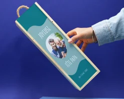 Coffret vin personnalisé photo avec bouteille de vin rouge - Papa|Cadeaux.com Online