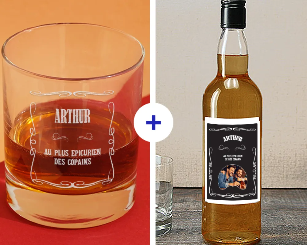 Coffret whisky - Verre à whisky et bouteille de whisky personnalisés|Cadeaux.com Clearance