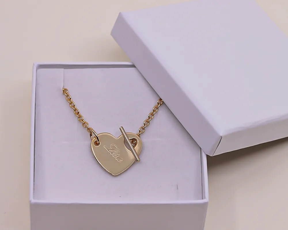 Collier Coeur barette en Plaqué Or 18 carats|Cadeaux.com Online