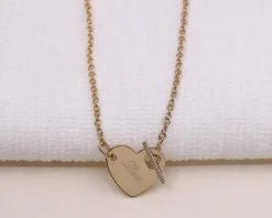 Collier Coeur barette en Plaqué Or 18 carats|Cadeaux.com Online