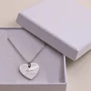 Collier Coeur gravé Message d'amour en argent véritable|Cadeaux.com Hot