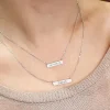 Collier double plaques en argent véritable|Cadeaux.com New