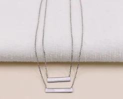 Collier double plaques en argent véritable|Cadeaux.com New