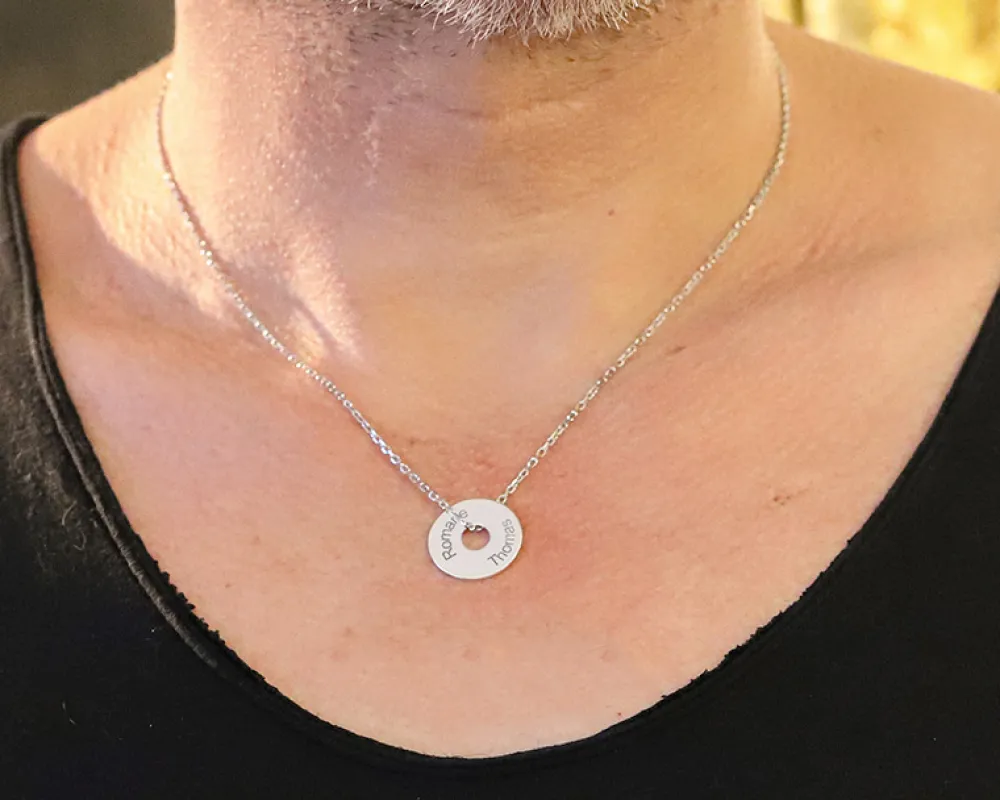 Collier homme personnalisé jeton sur chaîne|Cadeaux.com Discount