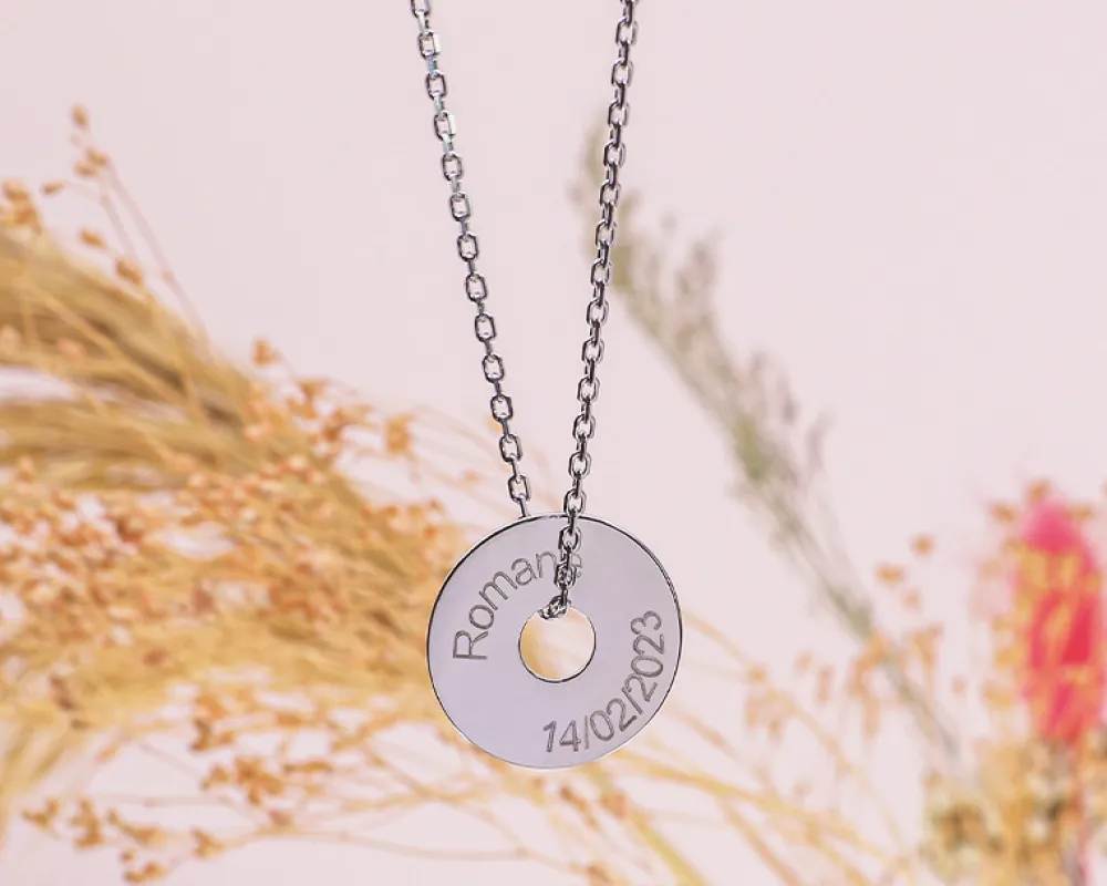 Collier homme personnalisé jeton sur chaîne|Cadeaux.com Discount