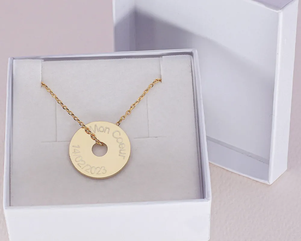 Collier homme personnalisé jeton sur chaîne|Cadeaux.com Discount