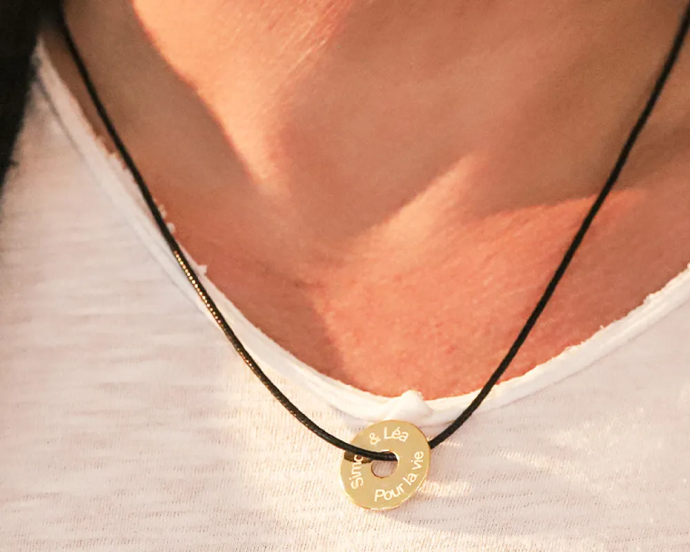 Collier homme personnalisé jeton sur cordon|Cadeaux.com Hot
