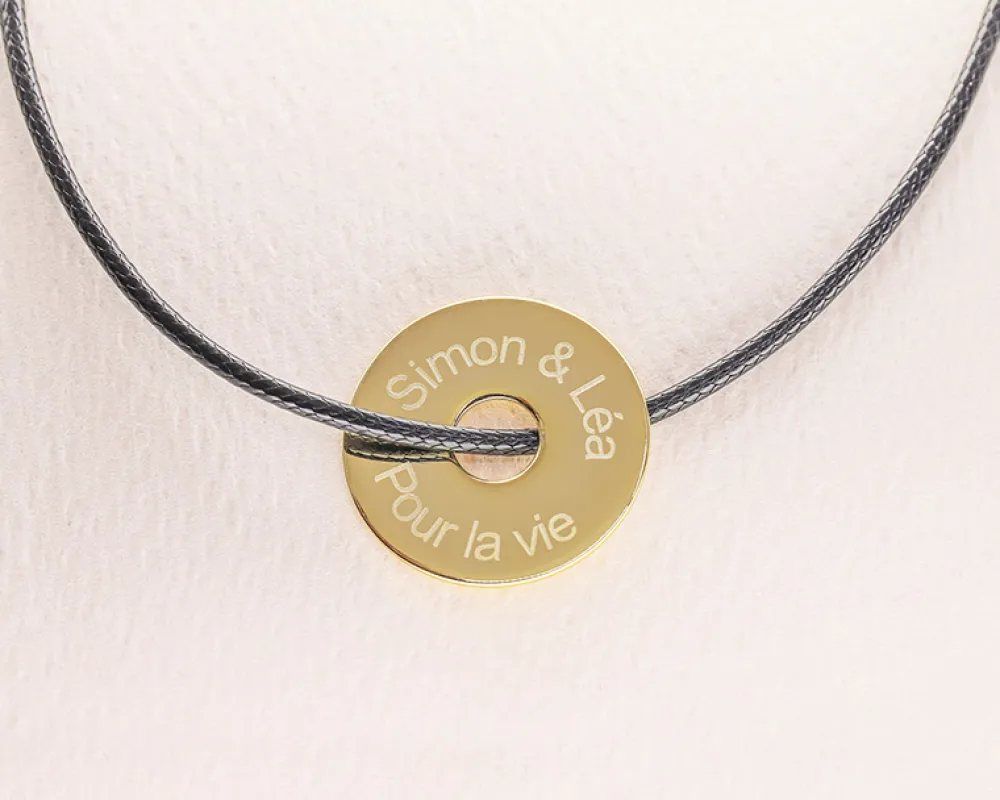 Collier homme personnalisé jeton sur cordon|Cadeaux.com Hot