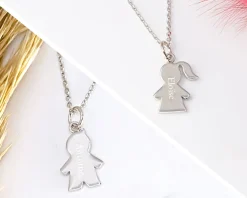 Collier personnalisé avec pendentif petite fille ou petit garçon - Argent|Cadeaux.com Discount