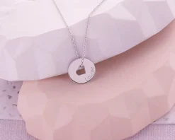 Collier personnalisé Jeton coeur en Argent véritable|Cadeaux.com Outlet