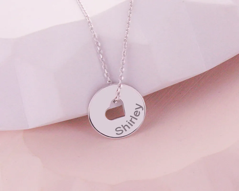 Collier personnalisé Jeton coeur en Argent véritable|Cadeaux.com Outlet