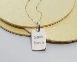 Collier plaque Homme en Argent véritable|Cadeaux.com