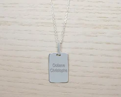 Collier plaque Homme en Argent véritable|Cadeaux.com