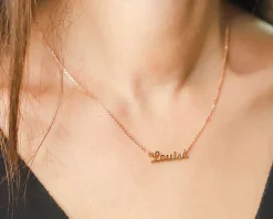 Collier Prénom - Plaqué or 18 carats, Argent ou Argent rosé|Cadeaux.com Discount