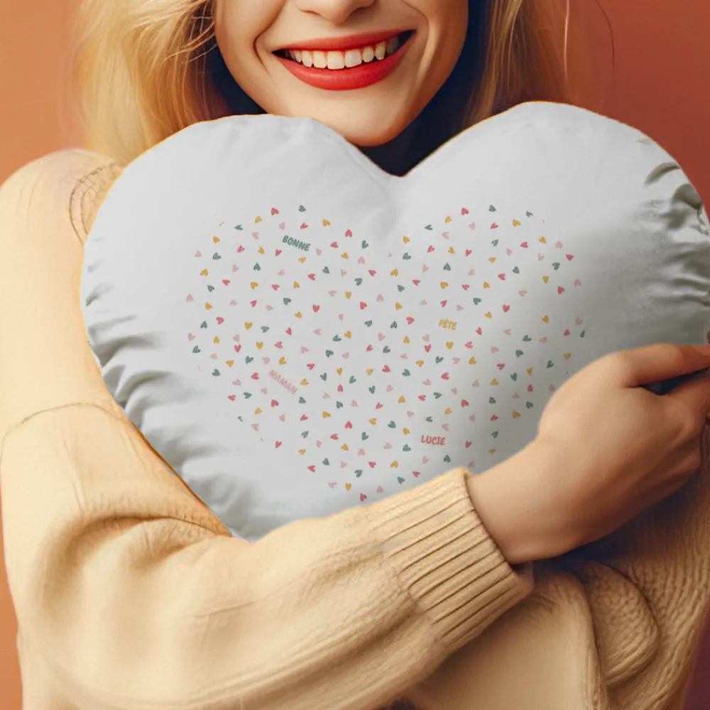 Coussin coeur personnalisé - Message Secret|Cadeaux.com