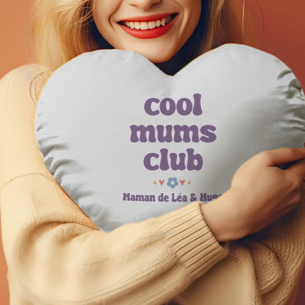 Coussin coeur personnalisé - Cool Mums Club|Cadeaux.com Sale