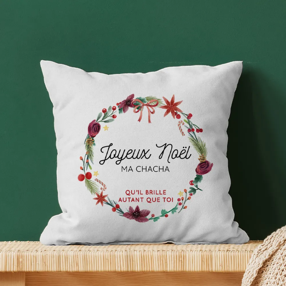 Coussin de Noël personnalisé - Message|Cadeaux.com Outlet