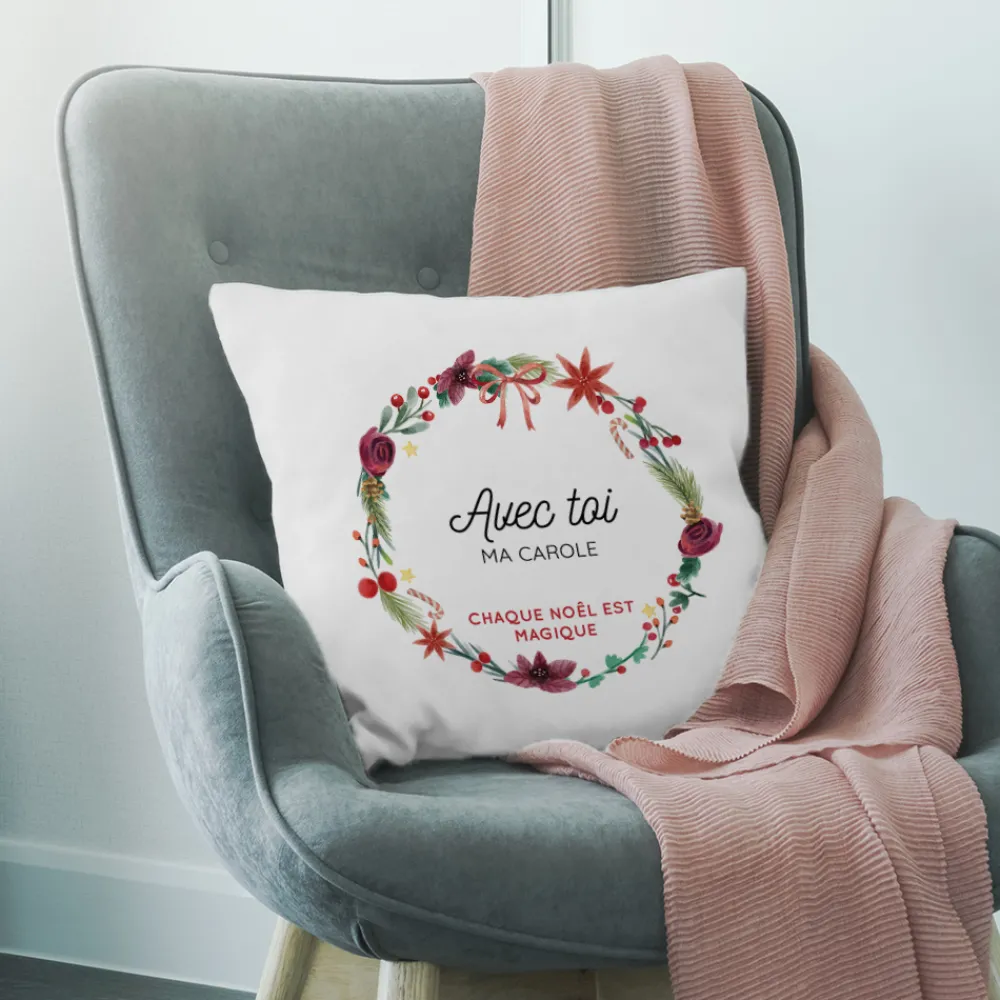 Coussin de Noël personnalisé - Message|Cadeaux.com Outlet