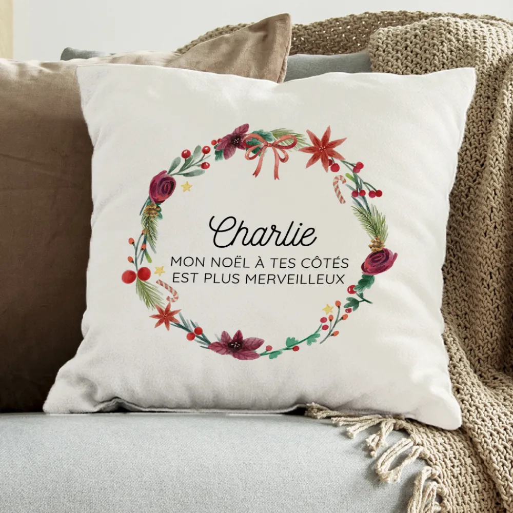 Coussin de Noël personnalisé - Message|Cadeaux.com Outlet