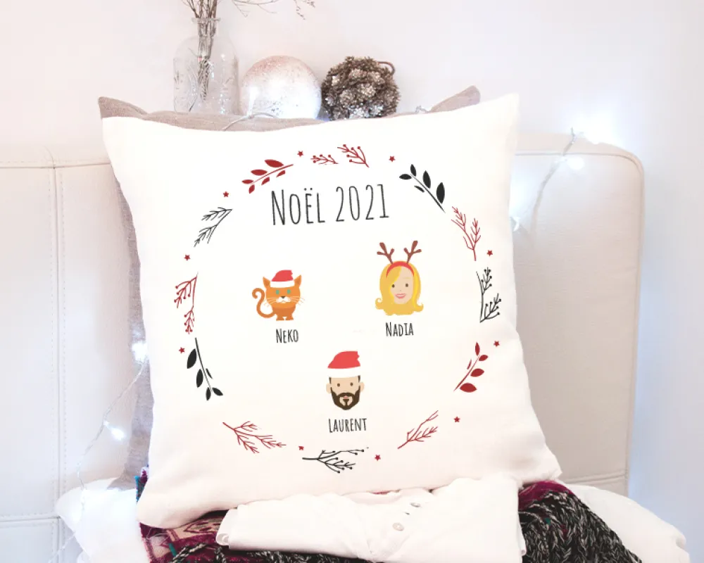 Coussin de Noël personnalisé - Family Circus|Cadeaux.com Online