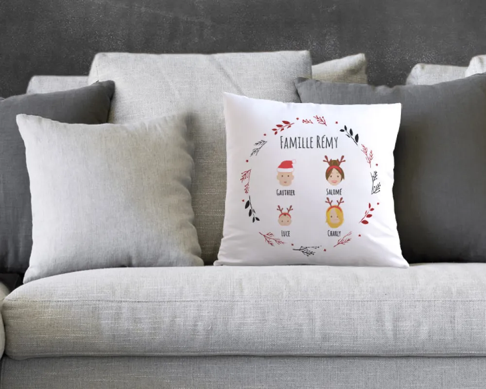 Coussin de Noël personnalisé - Family Circus|Cadeaux.com Online