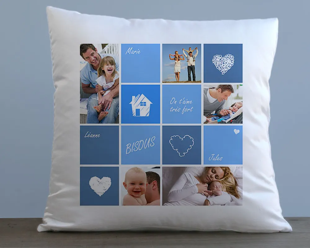 Coussin personnalisé - 5 Photos|Cadeaux.com New