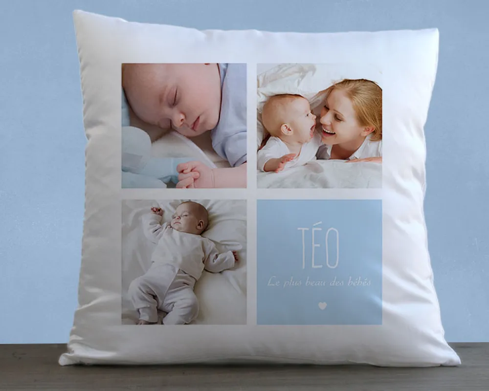 Coussin personnalisé - 3 Photos|Cadeaux.com Outlet