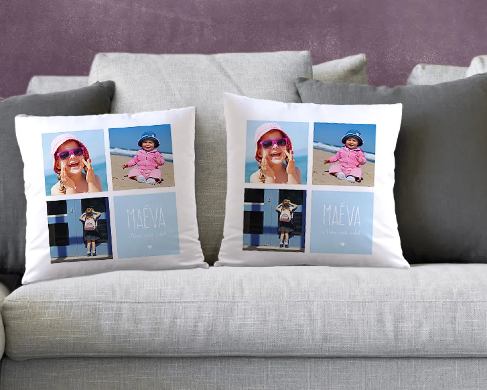 Coussin personnalisé - 3 Photos|Cadeaux.com Outlet