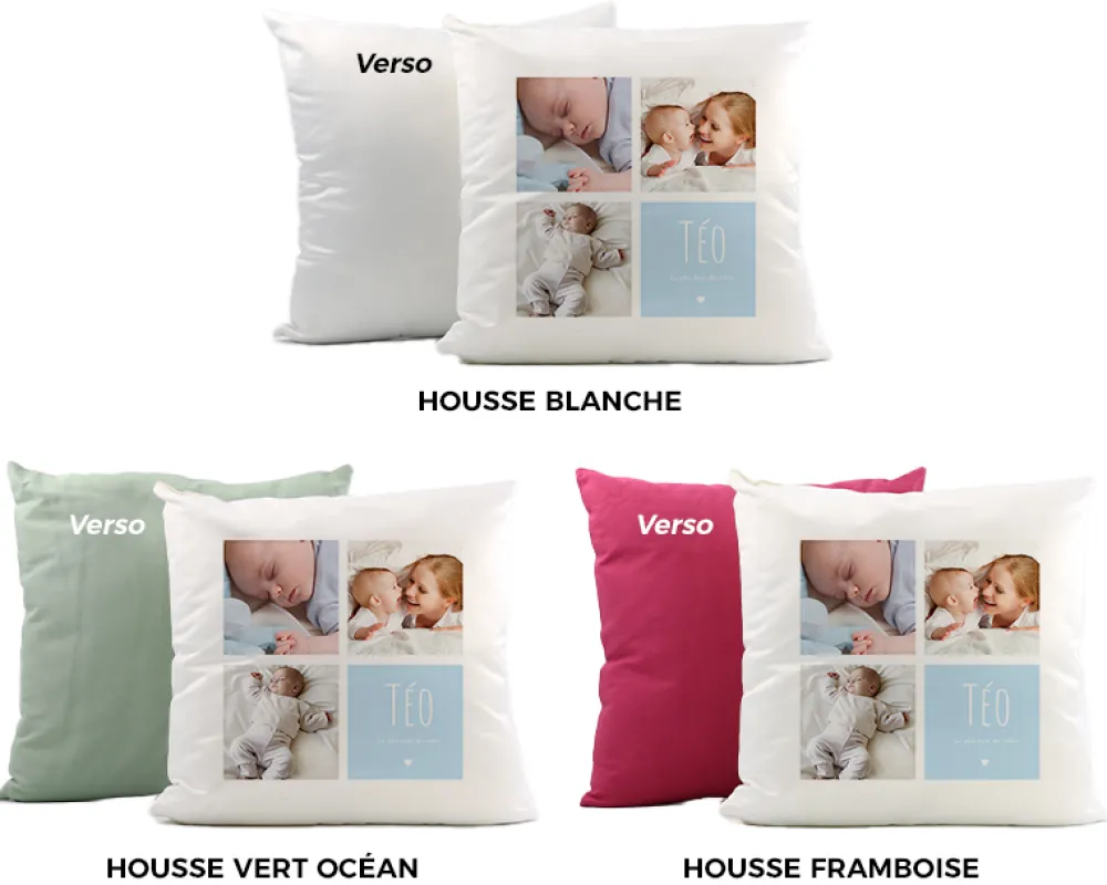 Coussin personnalisé - 3 Photos|Cadeaux.com Outlet