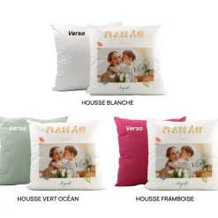 Coussin personnalisé - Amour Fleuri|Cadeaux.com