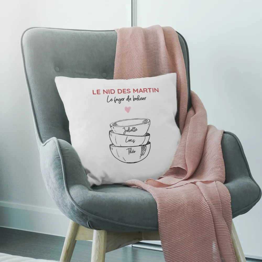 Coussin personnalisé - Bols prénoms famille|Cadeaux.com Sale