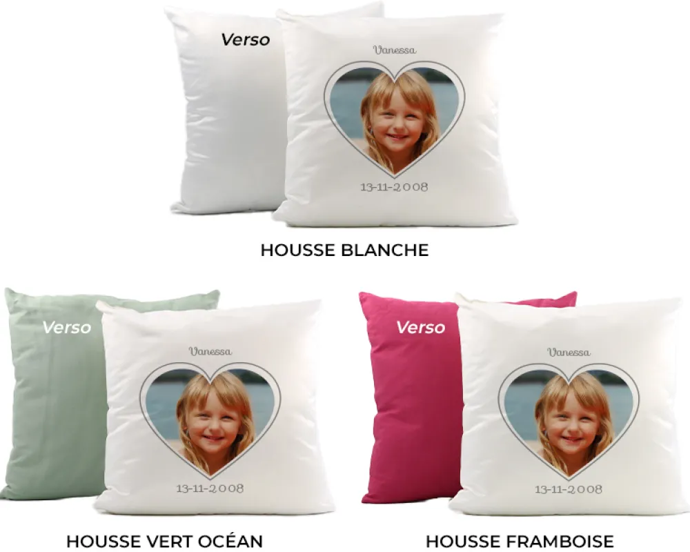 Coussin personnalisé - Coeur Photo|Cadeaux.com Online