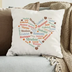 Coussin personnalisé - Cœur Famille|Cadeaux.com Discount
