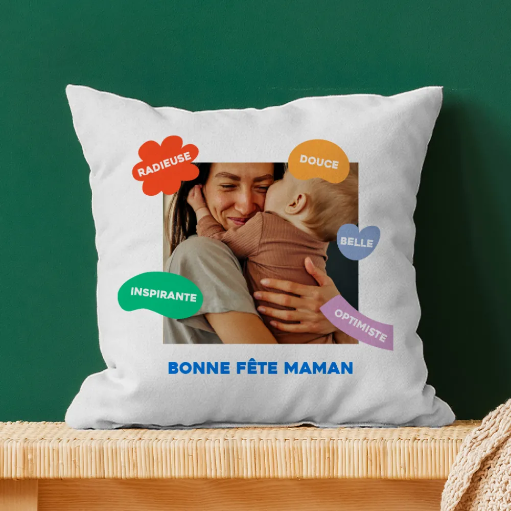 Coussin personnalisé - Eclats de Couleurs|Cadeaux.com