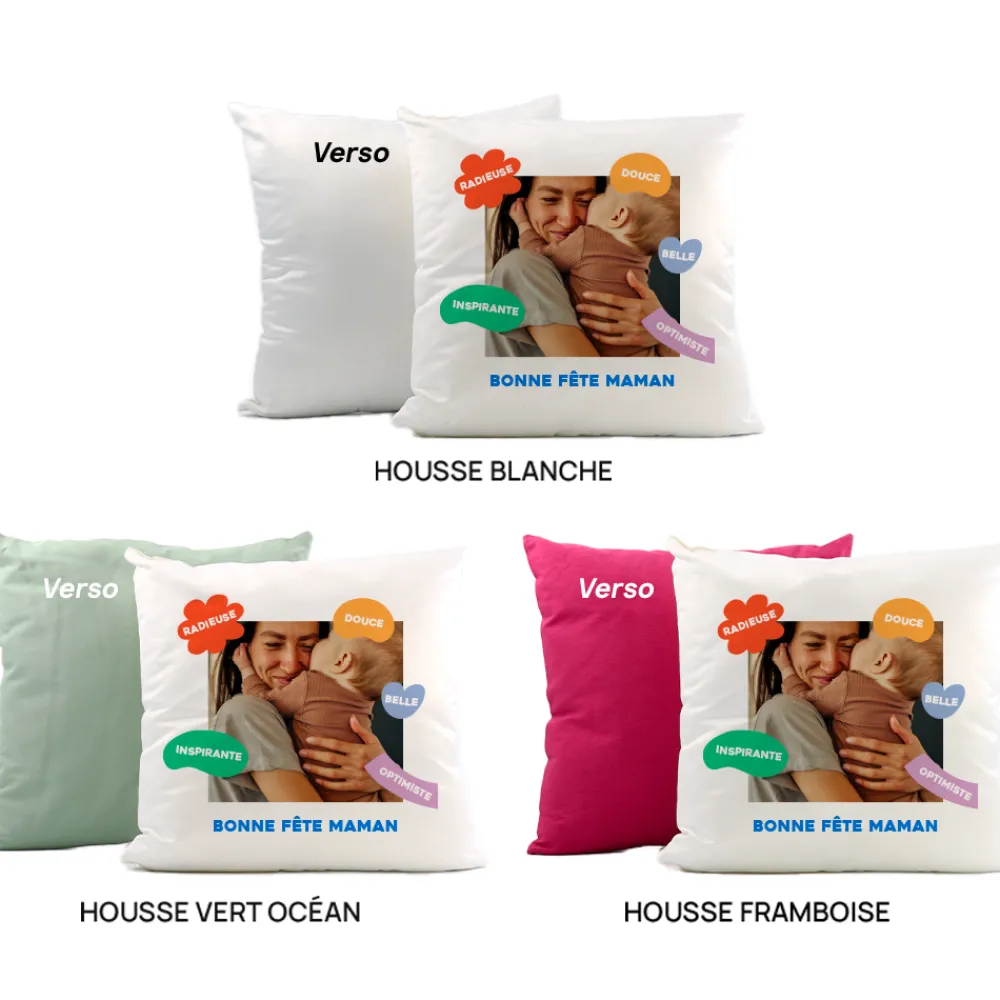 Coussin personnalisé - Eclats de Couleurs|Cadeaux.com