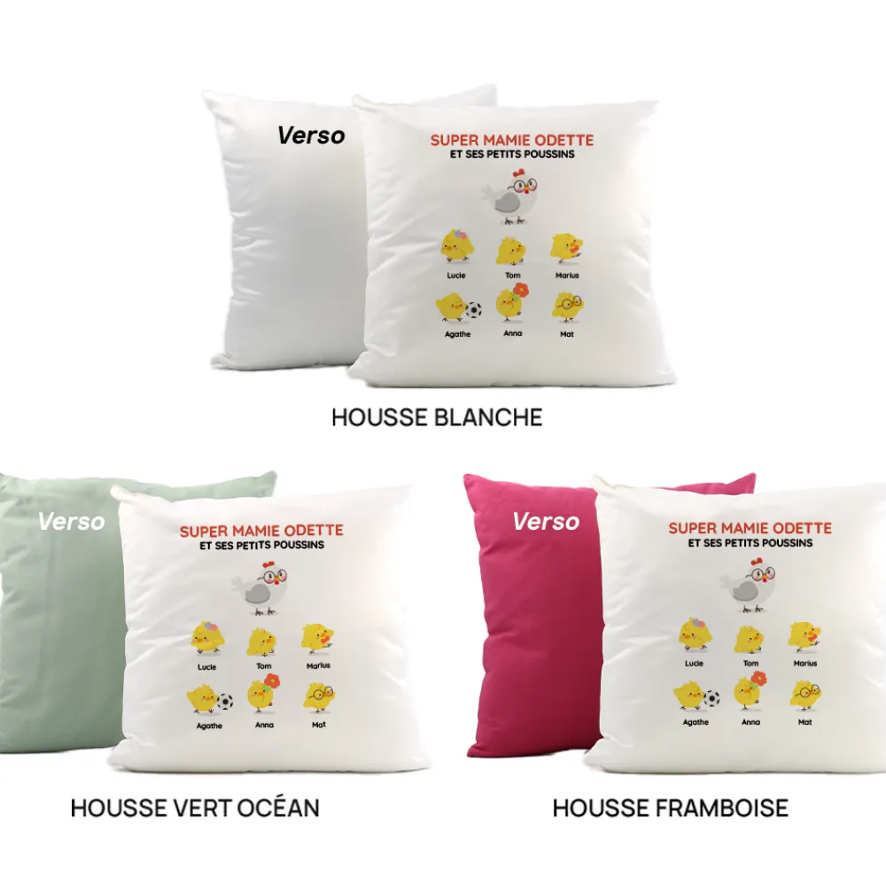 Coussin personnalisé - Famille poussins|Cadeaux.com New