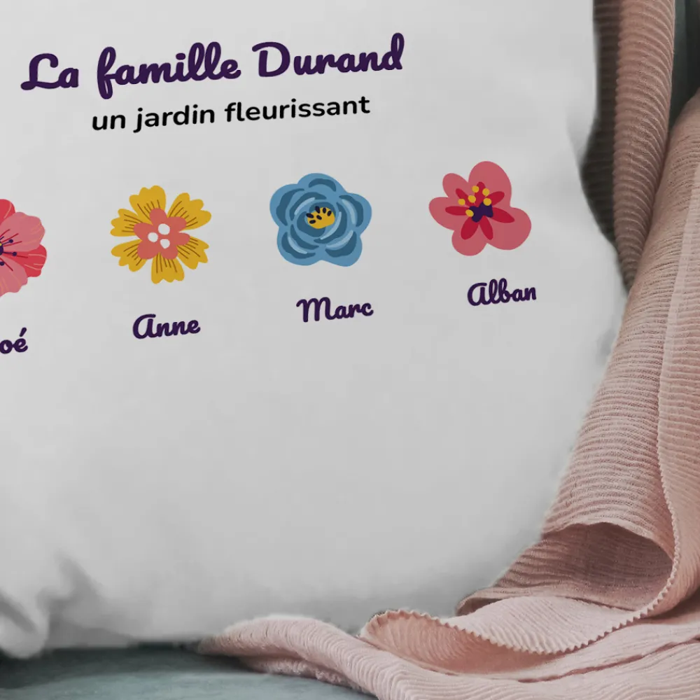 Coussin personnalisé - Famille fleurs|Cadeaux.com Discount