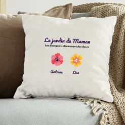 Coussin personnalisé - Famille fleurs|Cadeaux.com Discount