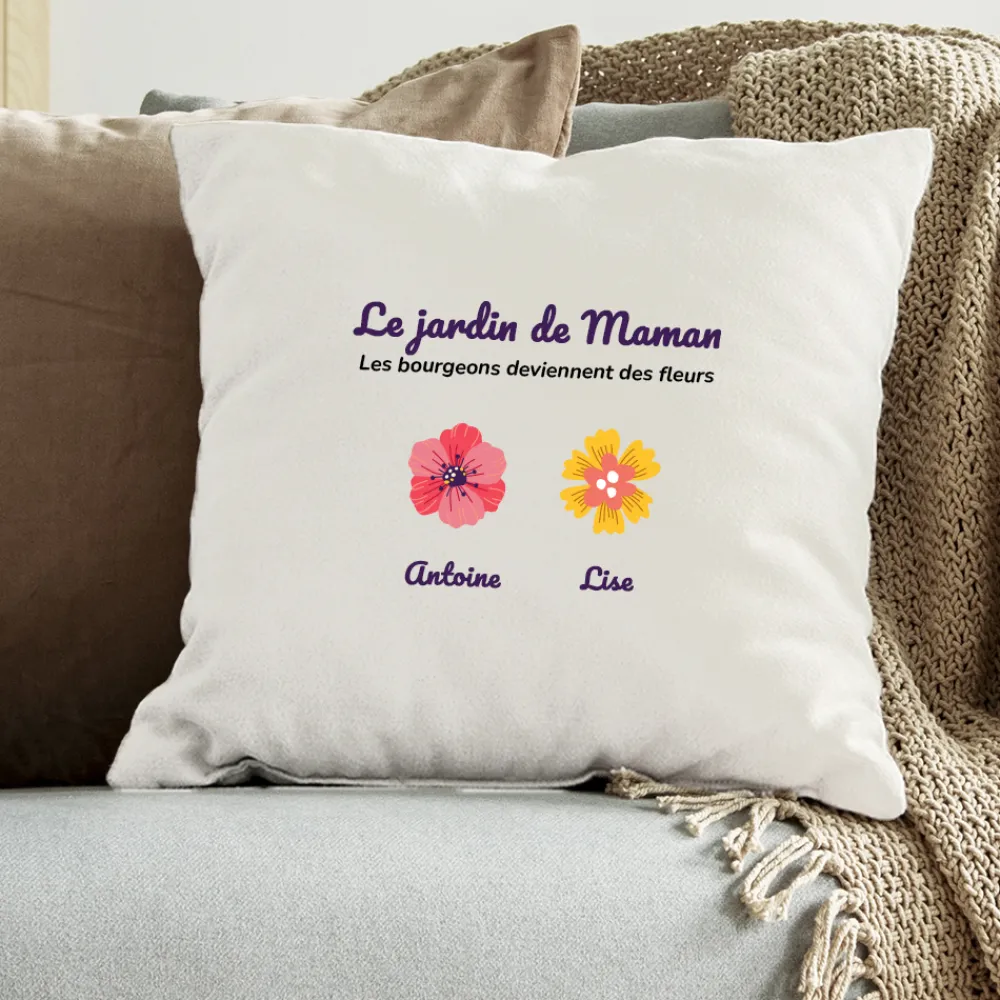Coussin personnalisé - Famille fleurs|Cadeaux.com Discount