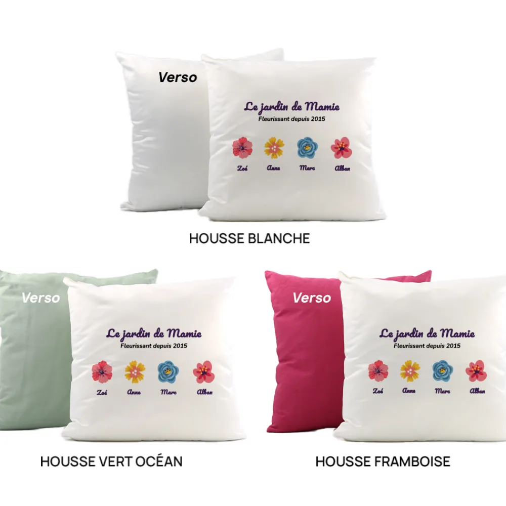Coussin personnalisé - Famille fleurs|Cadeaux.com Discount