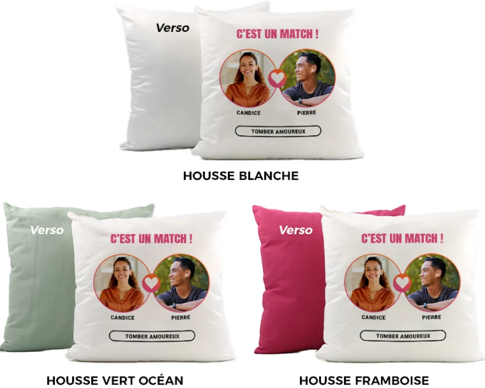 Coussin personnalisé - It's a match|Cadeaux.com Outlet