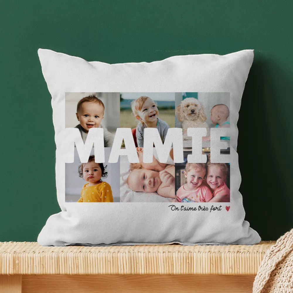 Coussin personnalisé - Multi photos famille|Cadeaux.com Hot
